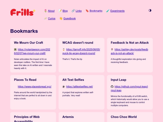 bookmarks screenshot