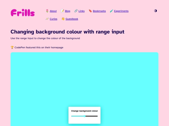 experiments/change-background-colour-with-range-input screenshot