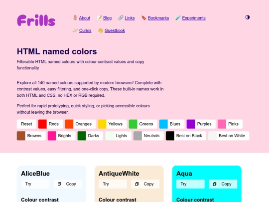 experiments/html-named-colors screenshot