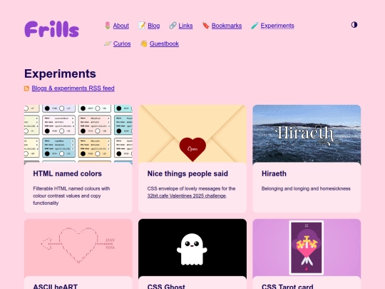 experiments screenshot