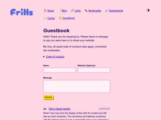 guestbook screenshot