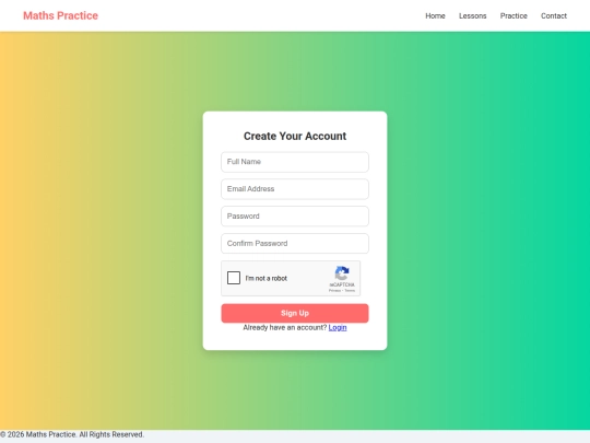 signup screenshot
