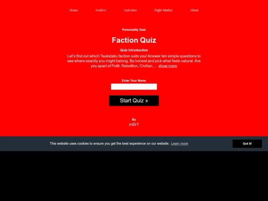 factionquiz screenshot