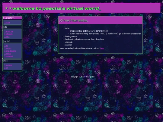 pages/interests screenshot
