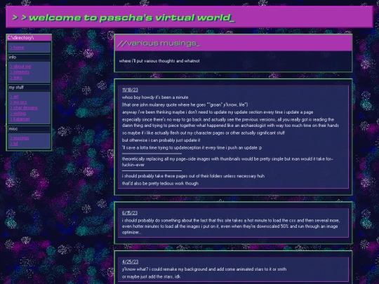 pages/musings screenshot