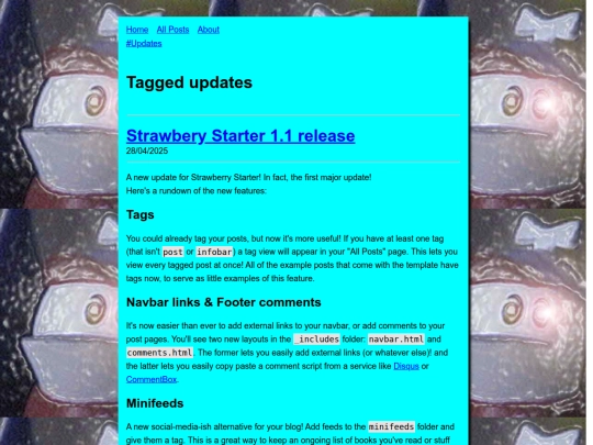 tags/updates screenshot