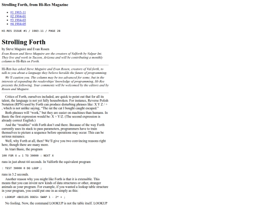 atari/columns/strollingforth screenshot