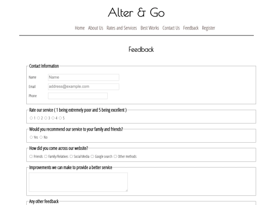 feedback screenshot