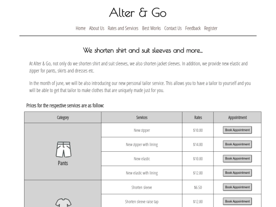 ratesandservices screenshot