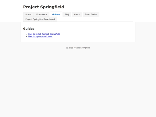 projectspringfield/guides screenshot