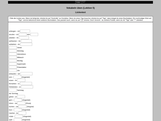 VokabelnLektion5 screenshot