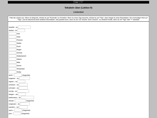 VokabelnuebenLektion6 screenshot