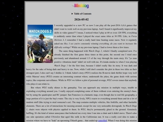 blog/miniblog screenshot