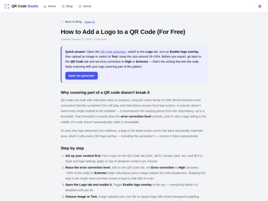 blog/how-to-add-logo-to-qr-code screenshot
