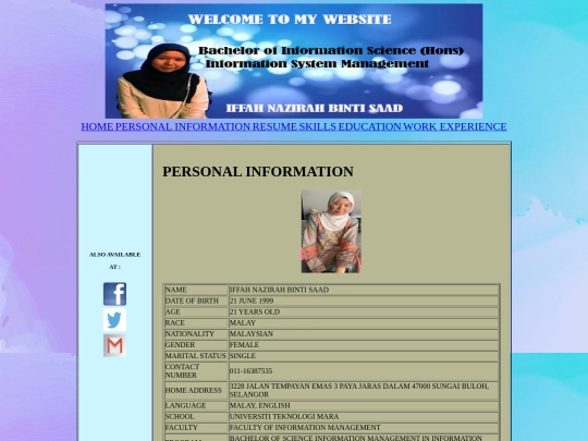 personalinformation screenshot