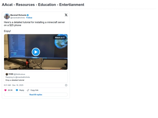 Resources/Education/Entertainment screenshot