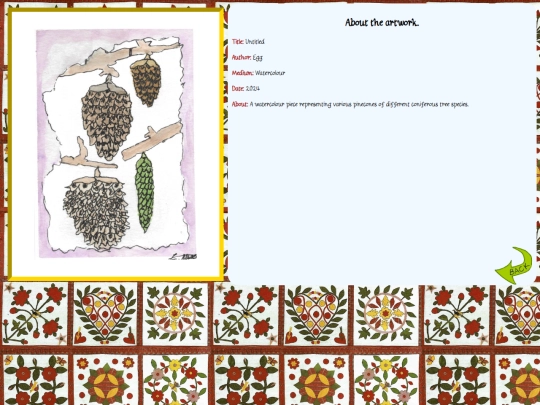 garden/artwork/pinecones screenshot