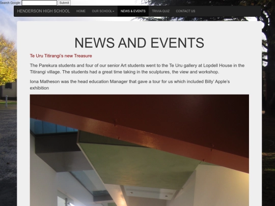 News and events screenshot