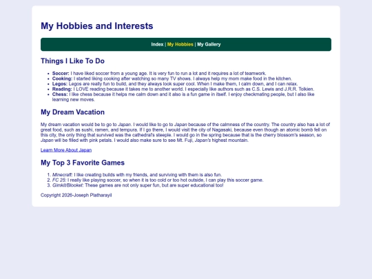 MyHobbies screenshot