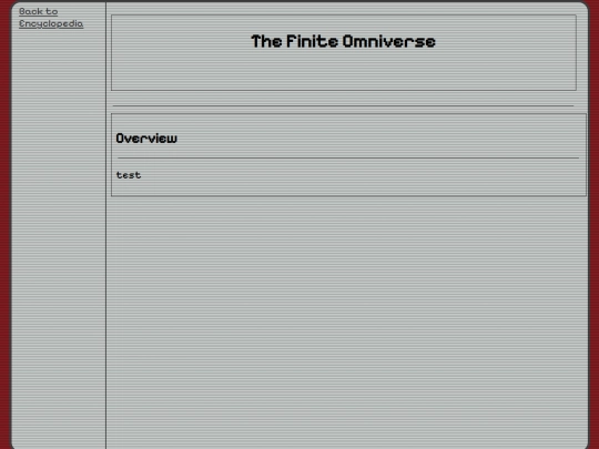 Encyclopedia/Cosmology/The Finite Omniverse screenshot