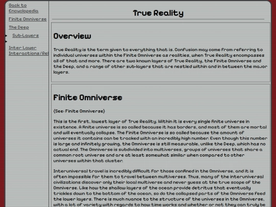 Encyclopedia/Cosmology/TrueReality screenshot