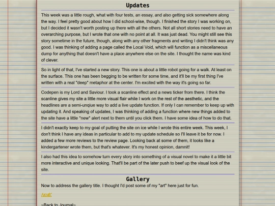 Journal/Entries/Gallery screenshot