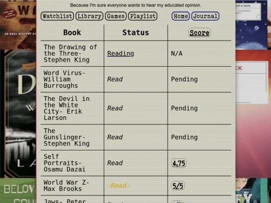 Journal/MediaConsumption screenshot