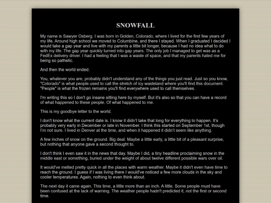 Stories/Snowfall screenshot