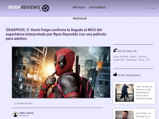 PROYECTOS/RUSH REVIEWS/noticia1 screenshot
