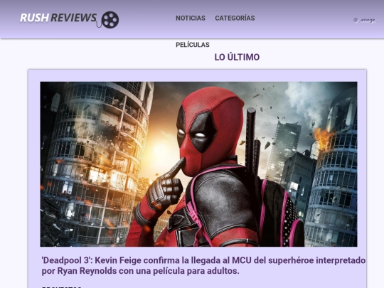 PROYECTOS/RUSH REVIEWS/noticias screenshot