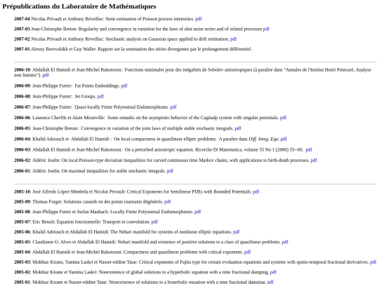 publications screenshot