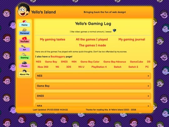 pages/gaming-log screenshot