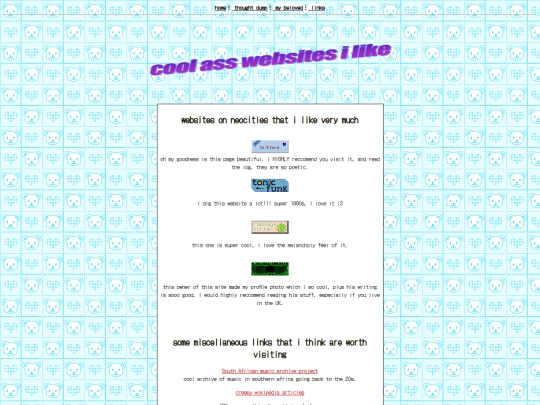 links screenshot