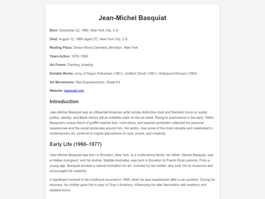 html/bio/painters/jean-michel-basquiat-bio screenshot