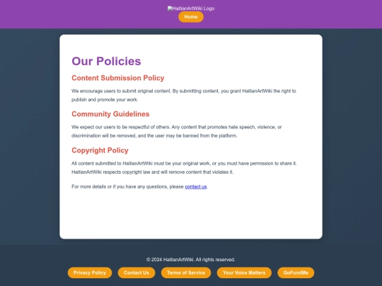 html/privacies/policies screenshot