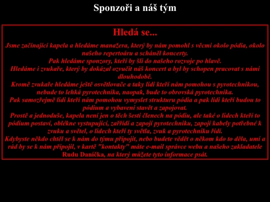 kapela/sponzoring screenshot