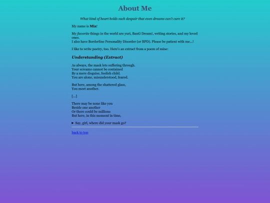 aboutme screenshot