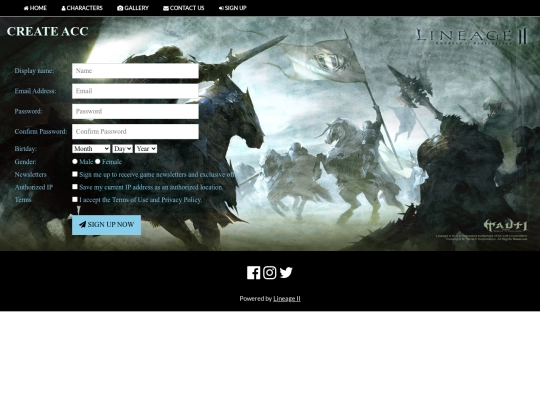 signup screenshot