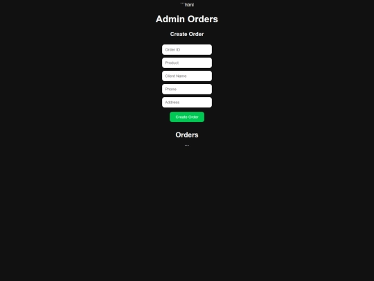 admin screenshot