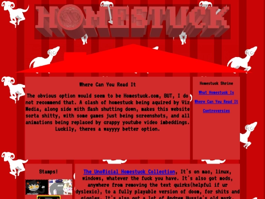 Shrines/Homestuck/Reading screenshot