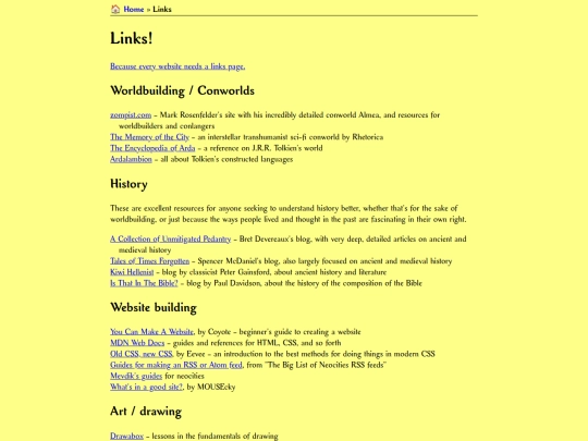 links screenshot