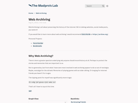 Web-Archiving screenshot
