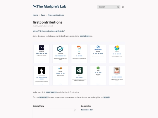favs/firstcontributions screenshot