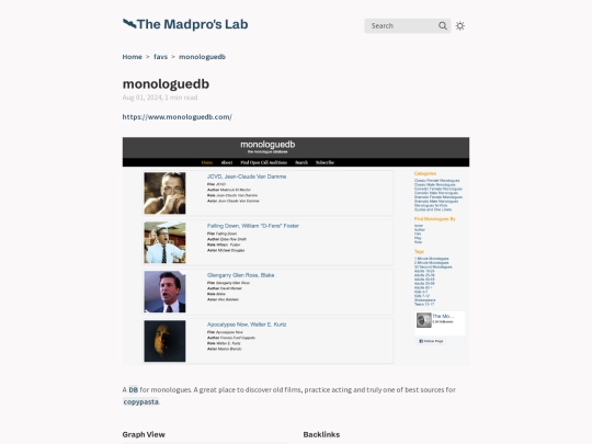 favs/monologuedb screenshot