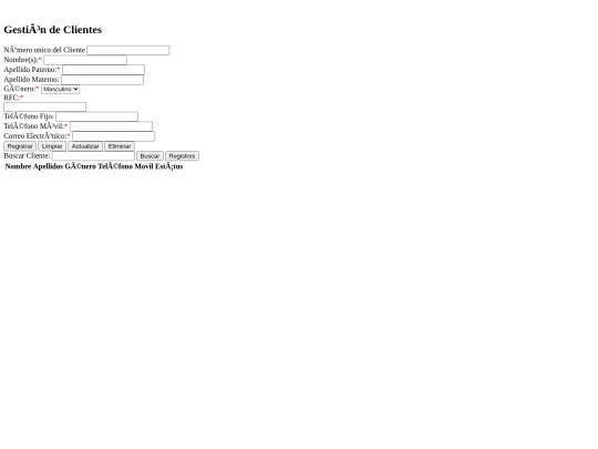 modules/moduloArmazones/view_Clientes screenshot