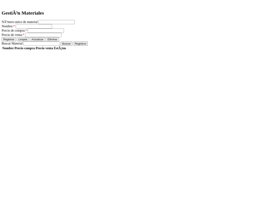 modules/moduloArmazones/view_Materiales screenshot