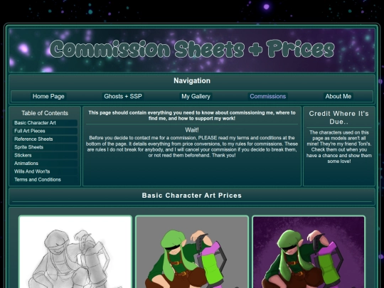 Commissions screenshot