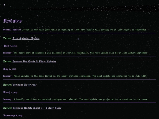 updates screenshot