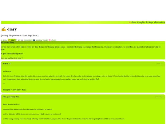 diary screenshot