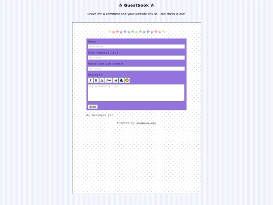 guestbook screenshot